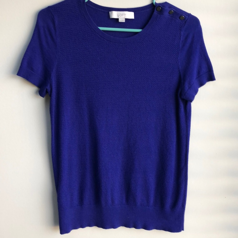 LOFT Medium purple short sleeve sweater